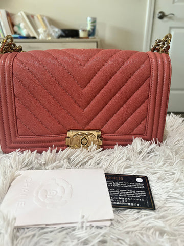 Chanel Pink Boy Bag Caviar Medium